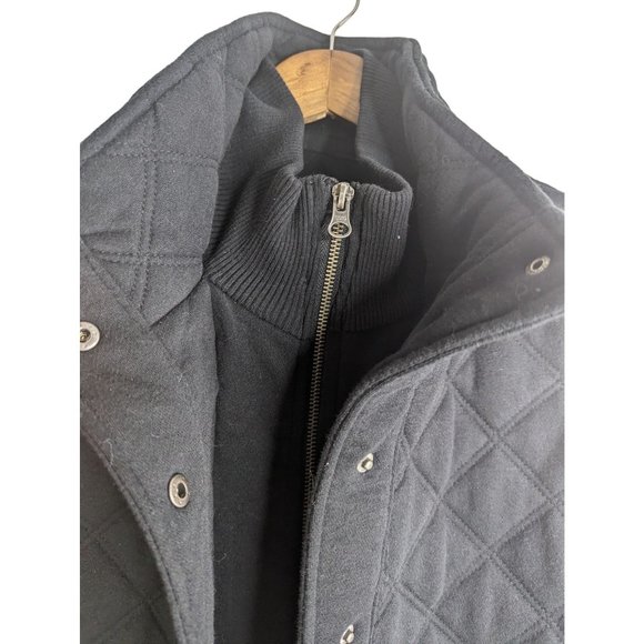 Aeropostale Black Qulted Cotton Blenad Vest Full zipper snaps Men's sz XL - Picture 4 of 10